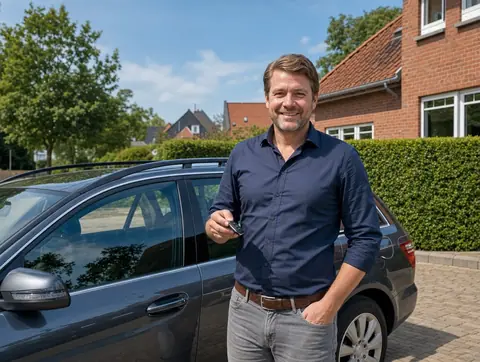 Verkäufer aus Paderborn mit dem verkauften Fahrzeug