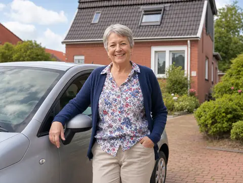 Verkäufer aus Büren mit dem verkauften Fahrzeug